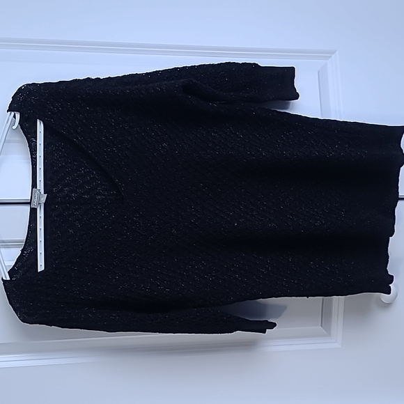 V-neck Black Silver Sweater - Silver Sparkle - Picture 2 of 7